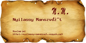 Nyilassy Manszvét névjegykártya